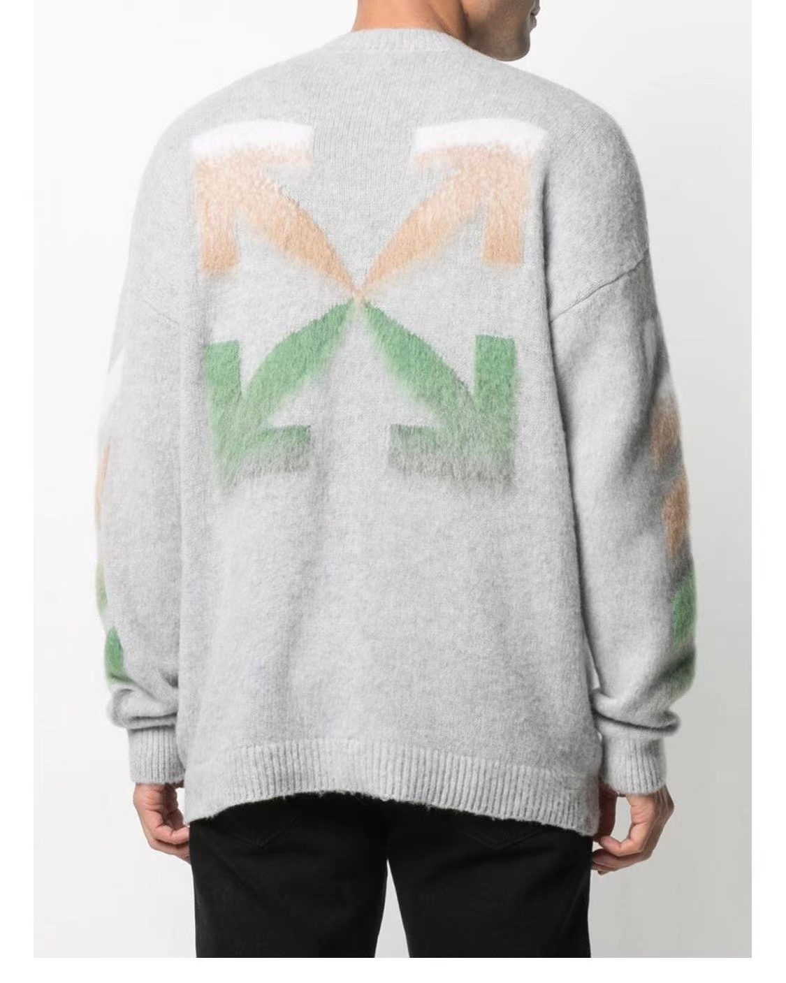 OFF WHITE Mohair Sweater Arrow Gradient