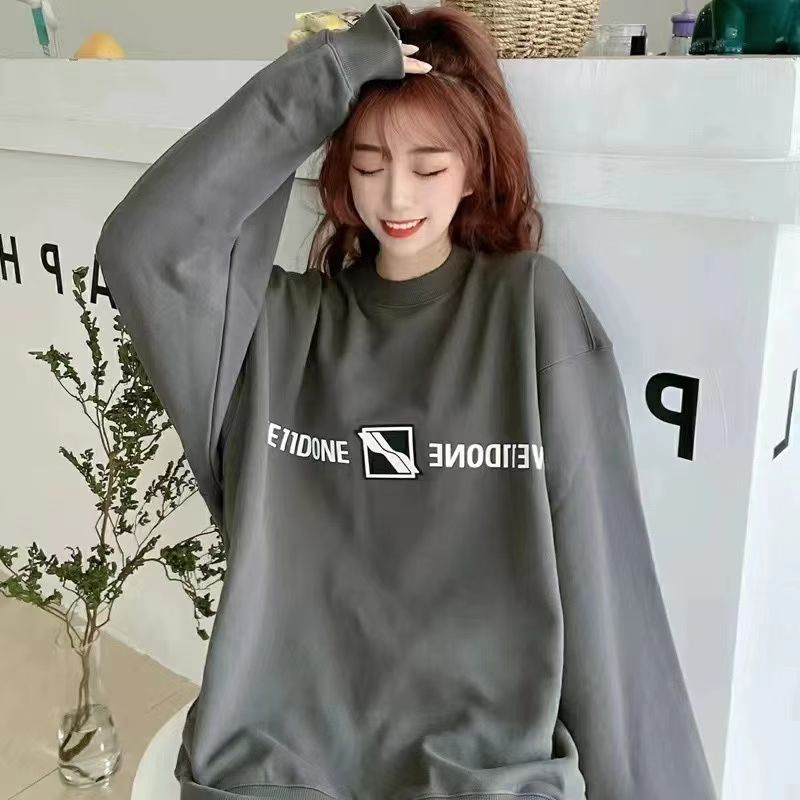 W3LL mirror image silicone letter hoodie