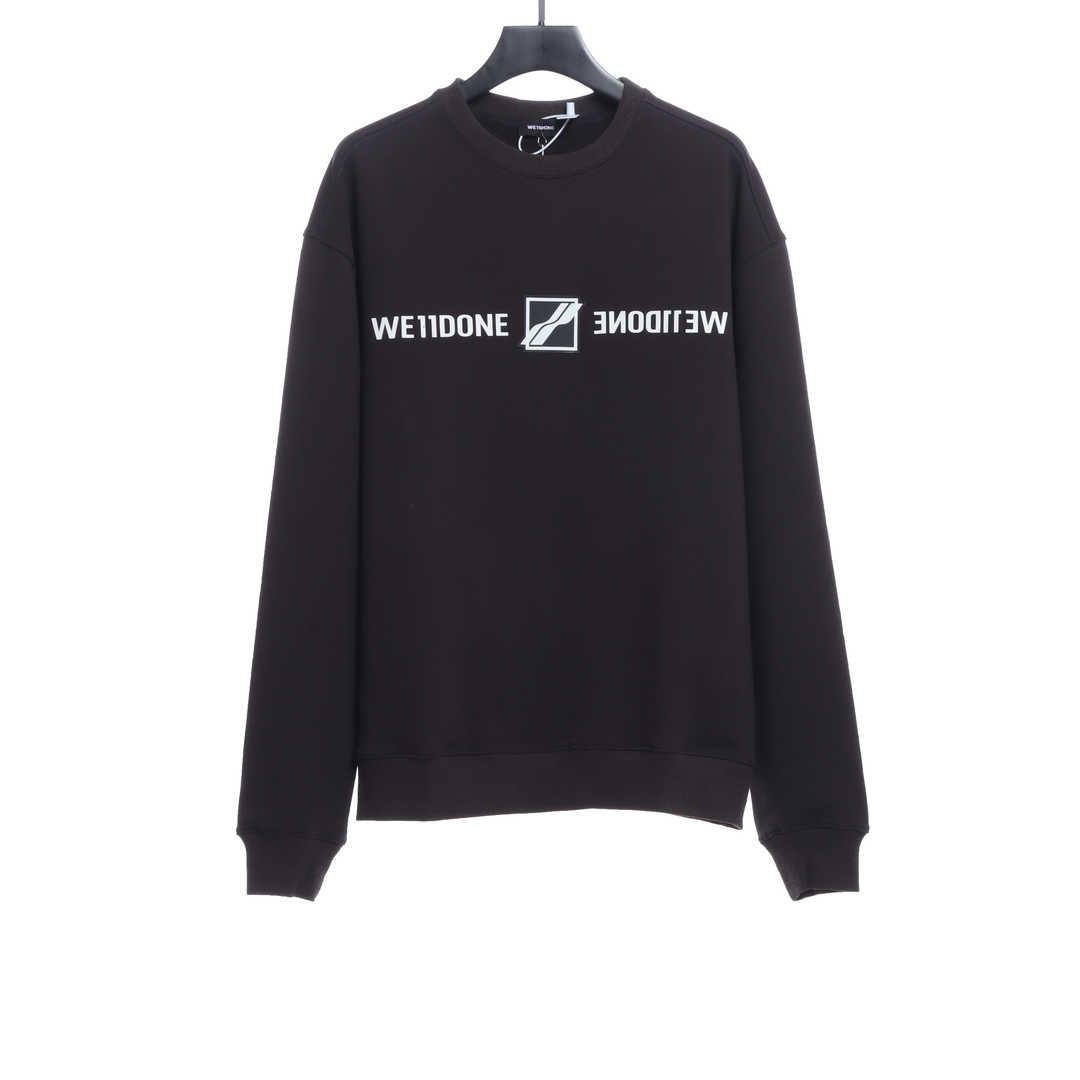 W3LL mirror image silicone letter hoodie