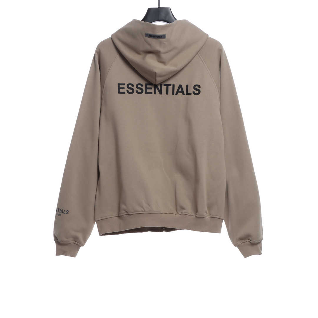 Double Line Back Silicone Lettering Zip Hoodie