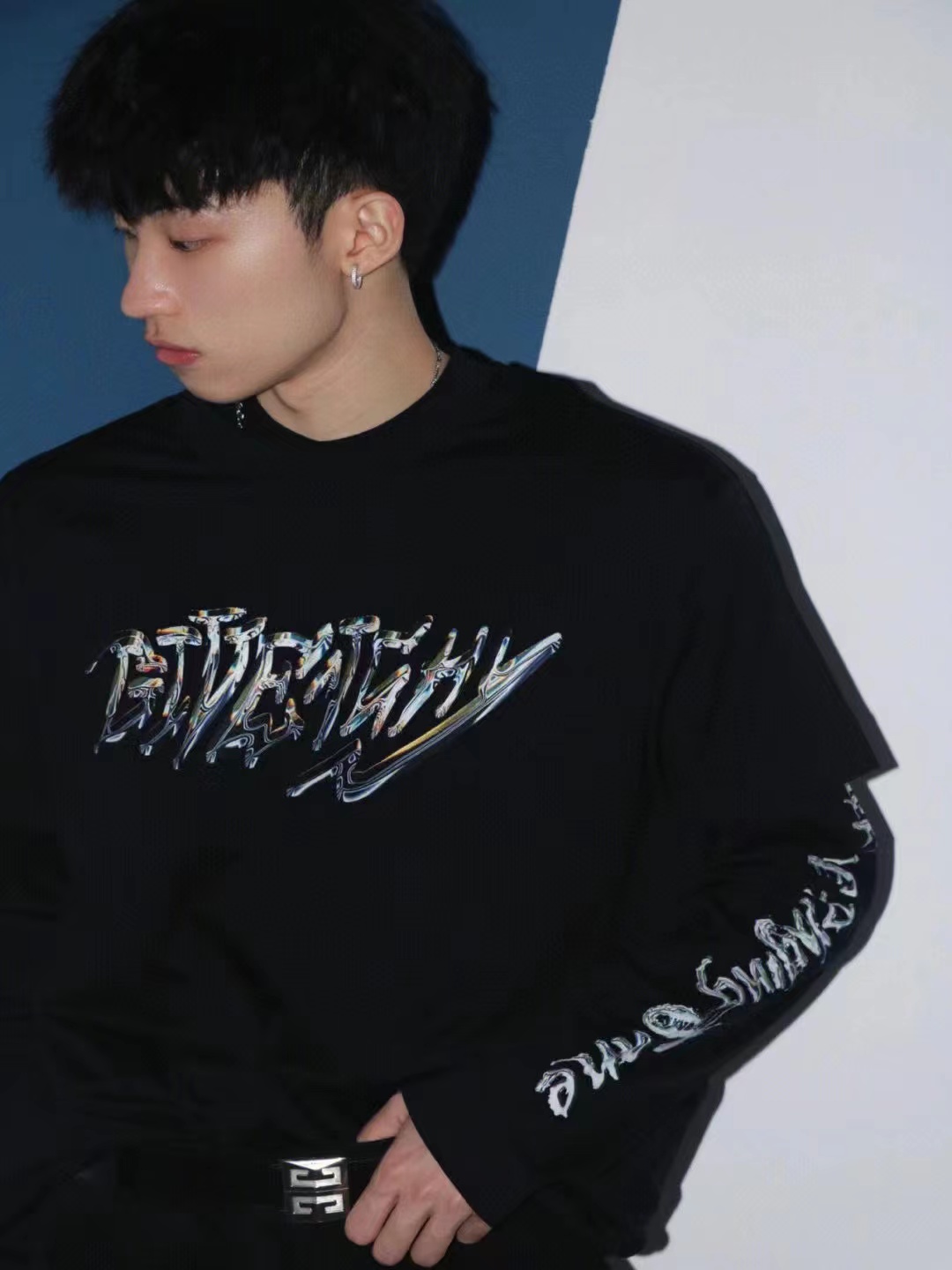 GVC X BSTROY 22FW joint metal printing fake two long-sleeved T-shirts