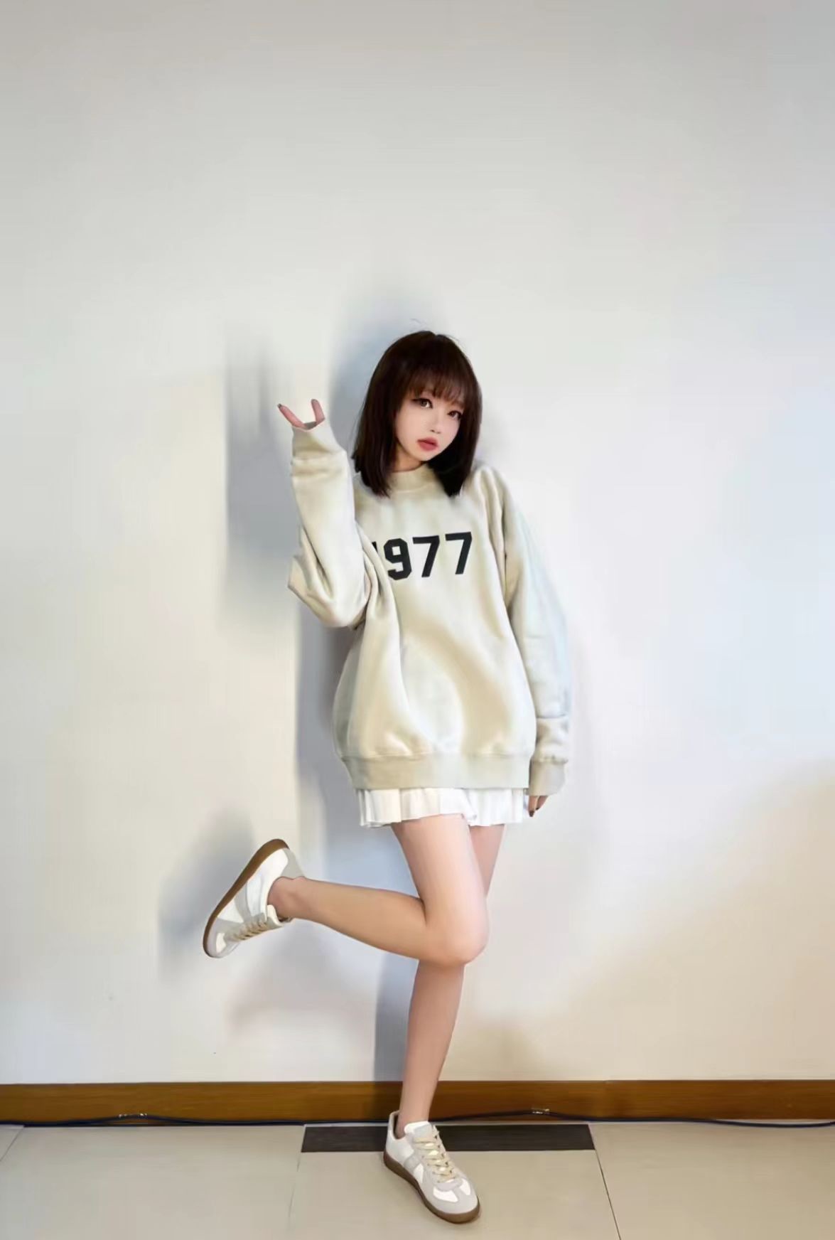 Ess3nt1als F0G 1977 flocking plus fleece sweater