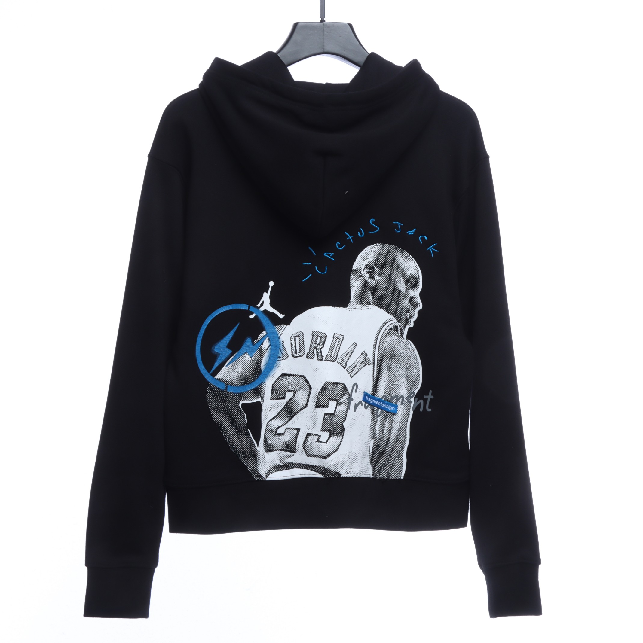 AJ x Travis ScottxFragment Design Triple Joint AJ Portrait Lightning ⚡️Logo Print Hoodie