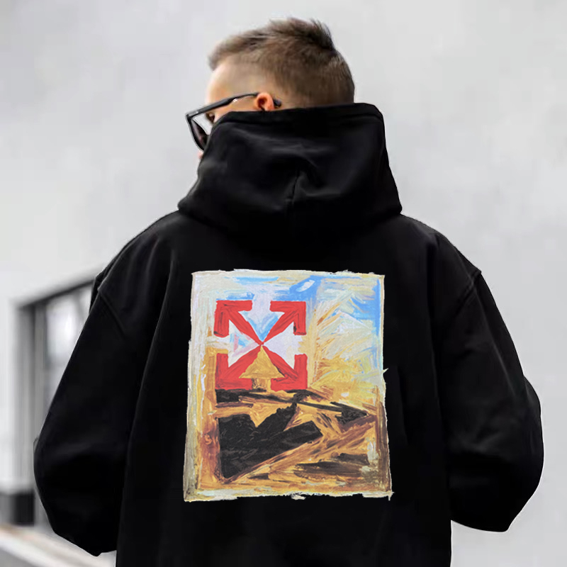 OFFWHITE (OW) environmental limited logo red arrow hoodie