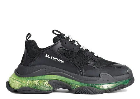 BALENCIAG* TRIPLE S TRAINER BLACK GREEN