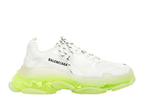 Balenciag* Triple S Clear Sole White Fluo Yellow (W)