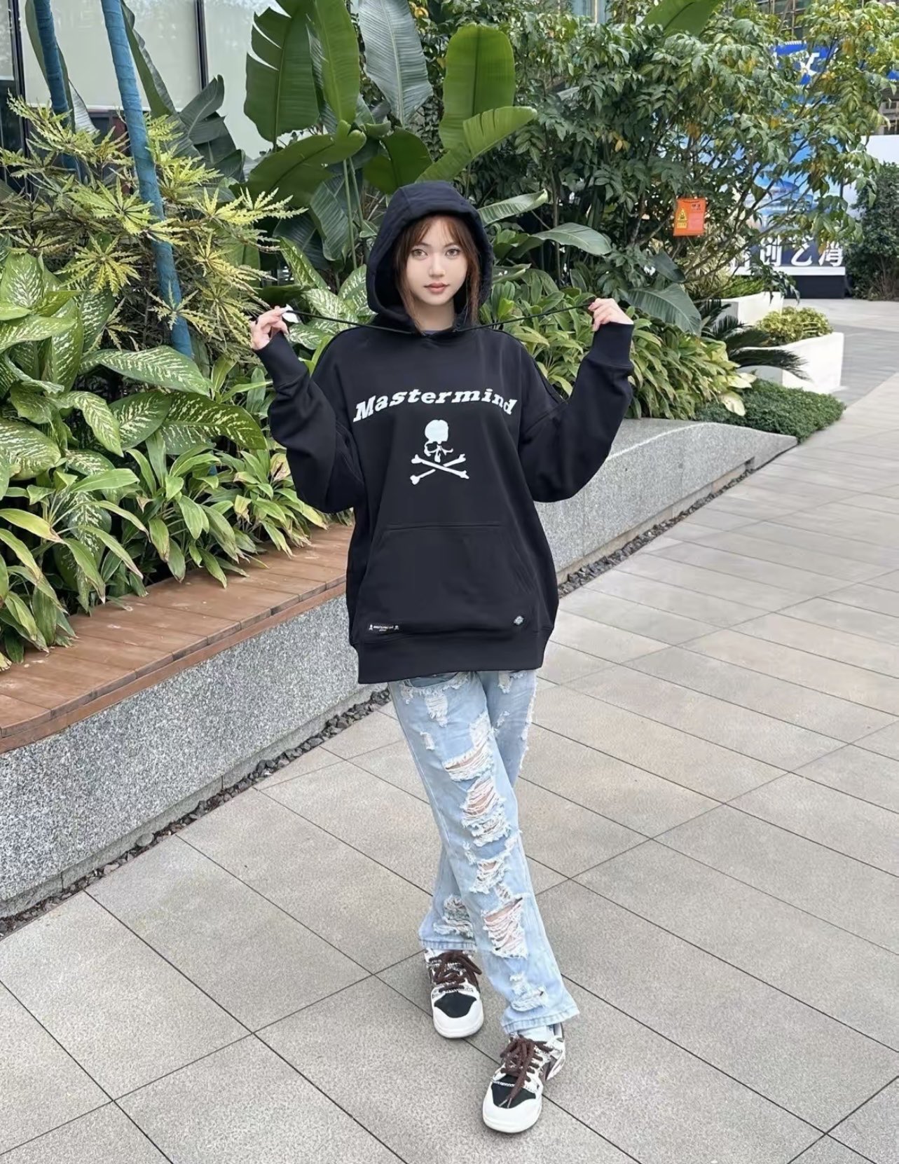 MMJ joint Dickies reflective print logo hoodie