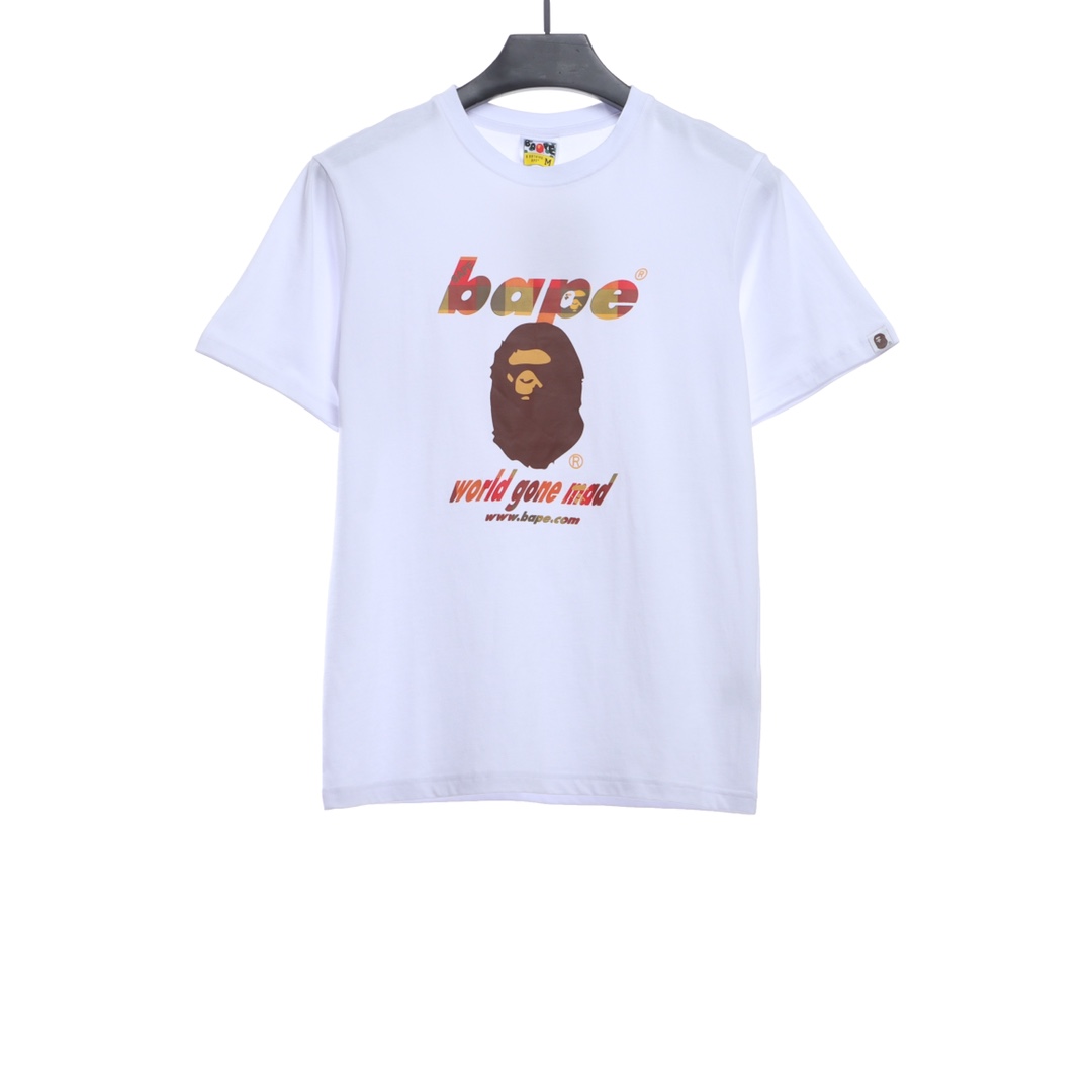 BAPE ape head crazy world series short sleeves