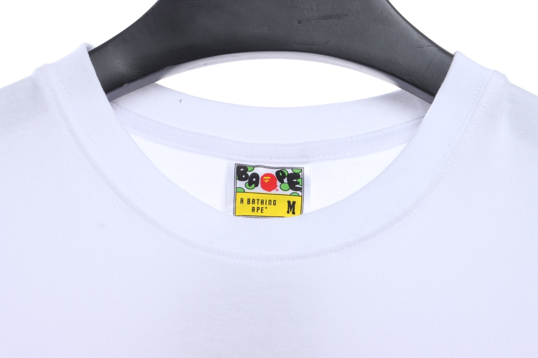 BAPE ape-man initials pattern label printing short sleeves