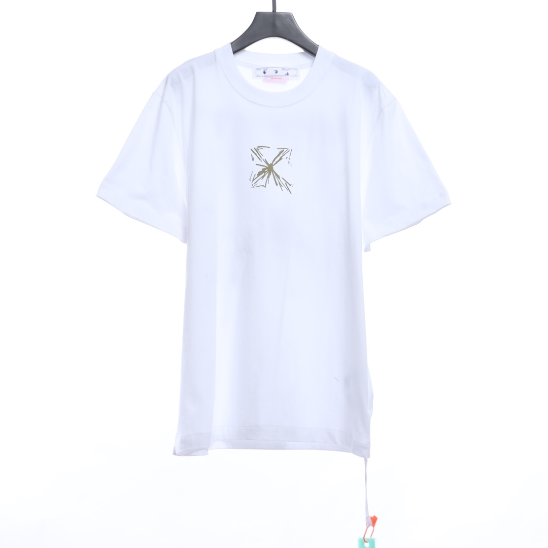OW Sketch Splashed Ink Arrow Letter Short Sleeves
