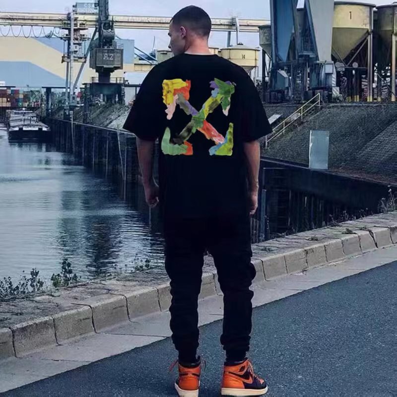 OW Environmental Protection Ink hand-painted graffiti short sleeves