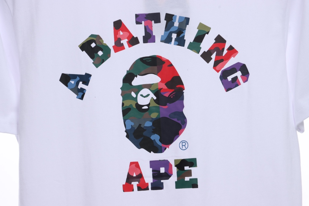 BAPE colorful camouflage printing short sleeves