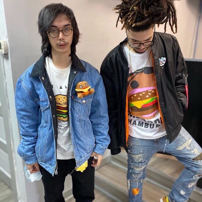 Travis Scott Foam hamburger mouth pattern short sleeves