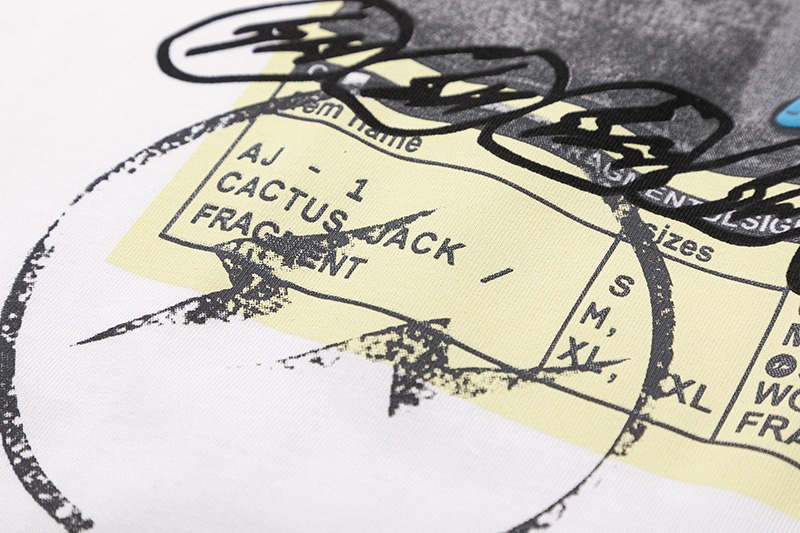 Travis Scott Joint badge style Logo letter foam printing round collar and short sleeves