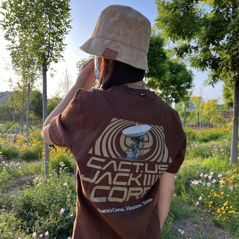 Travis Scott Solid color letter pattern printing short sleeves