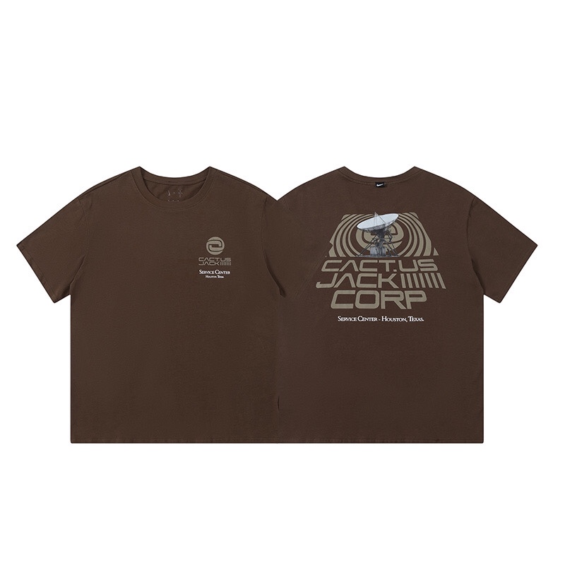 Travis Scott Solid color letter pattern printing short sleeves