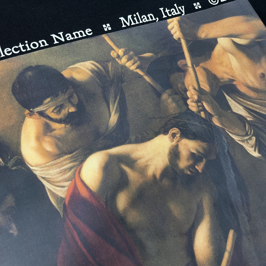 Ow Caravaggio Oil painting religious short sleeves