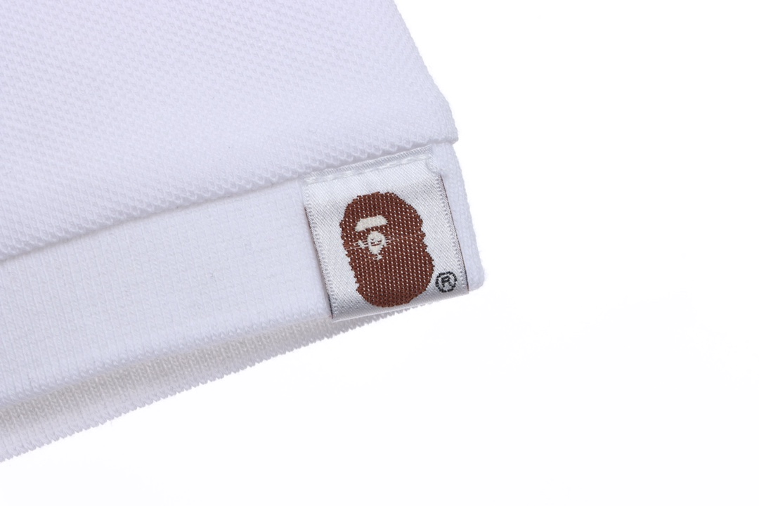 BAPE back colorful letter printing POLO short sleeves