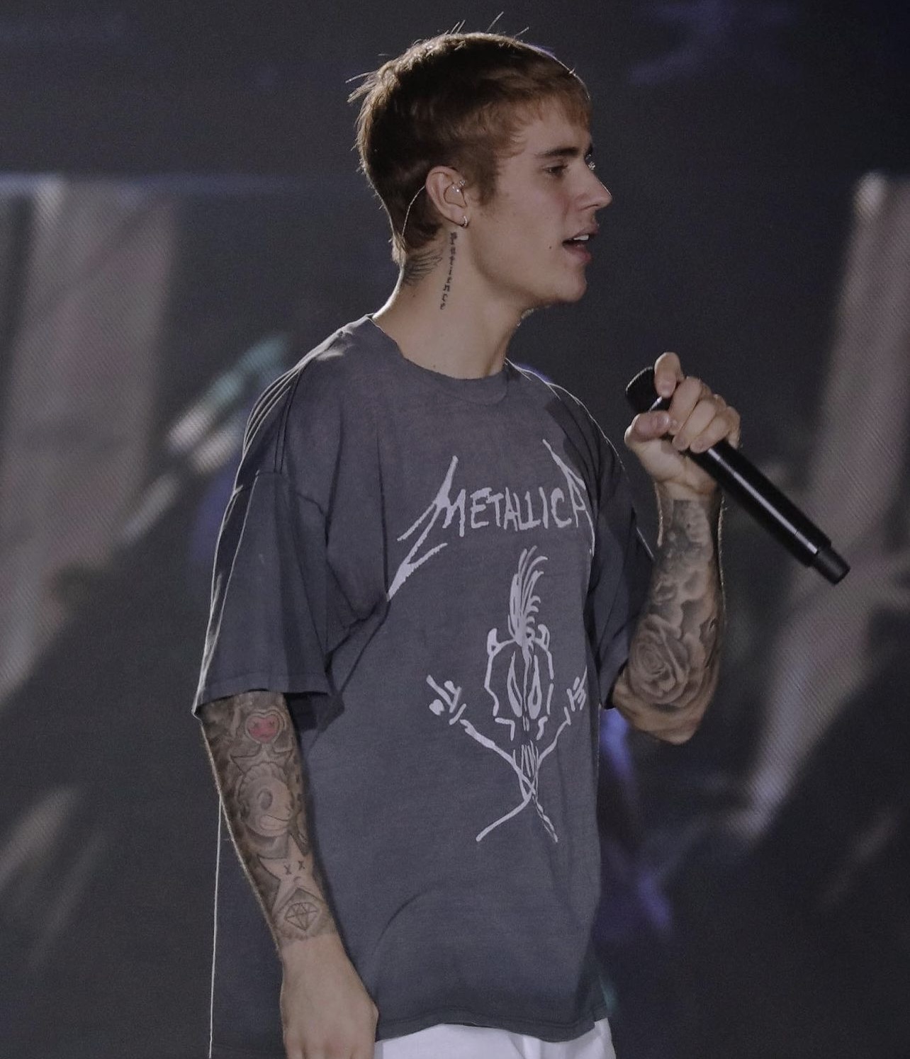 Vintage Stickman Print Retro Short Sleeve T-Shirt Black Brown