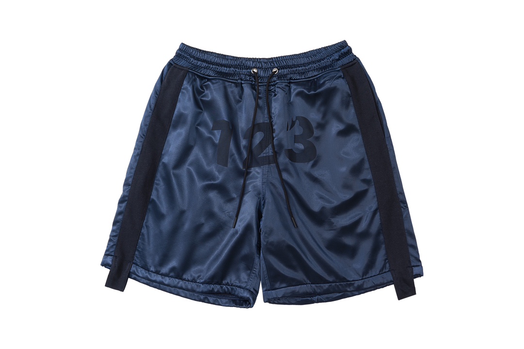 RRR-123 LOGO PRINT DRAWSTRING SHORTS