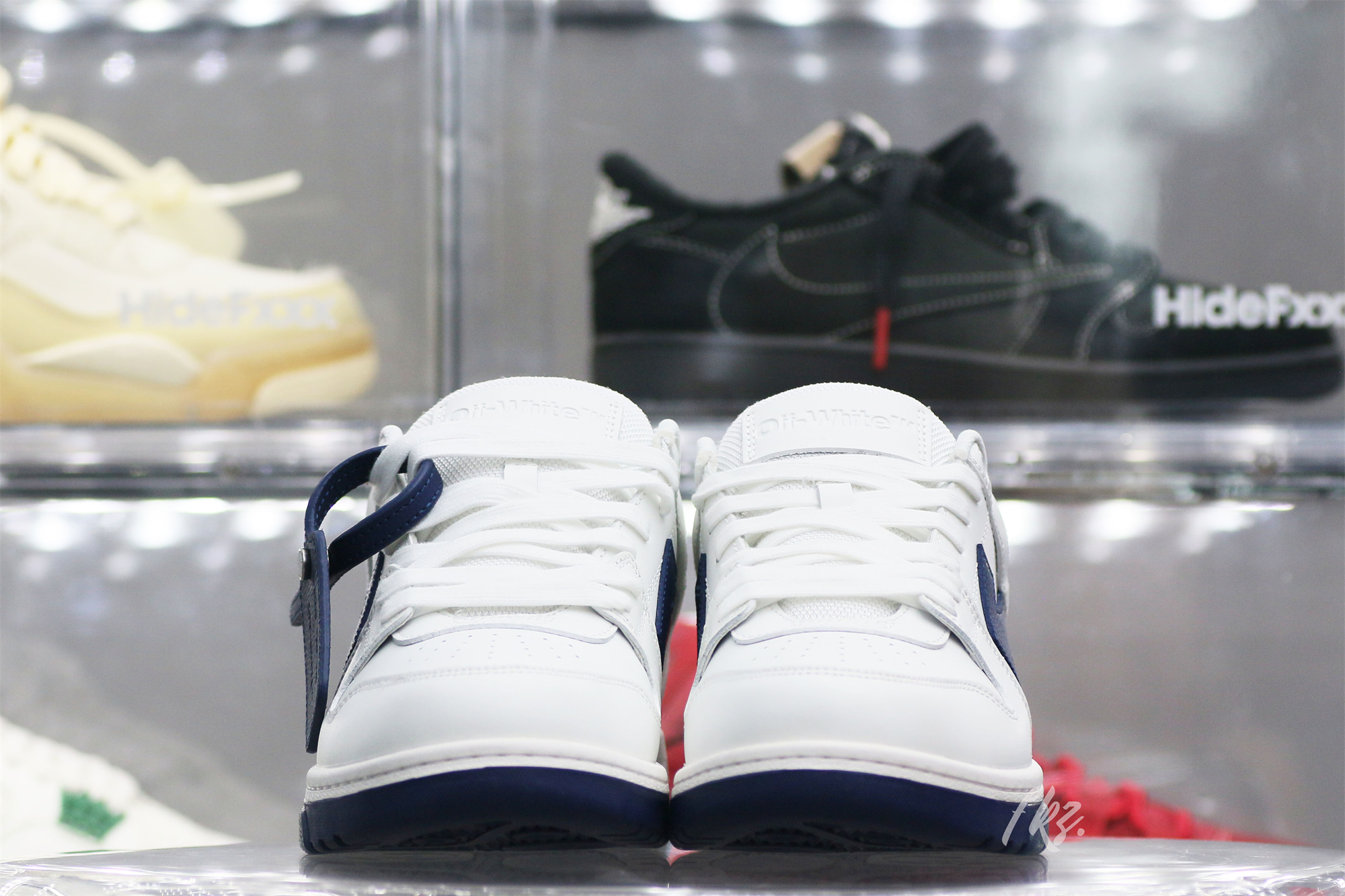 Off-White White Navy Blue Out Of Office Sneaker