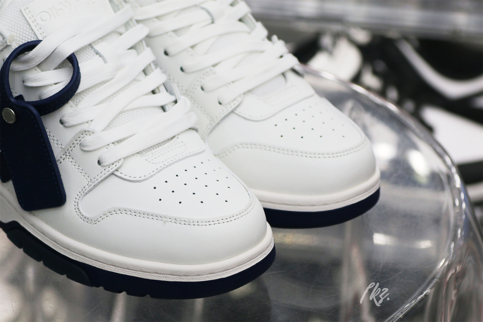 Off-White White Navy Blue Out Of Office Sneaker