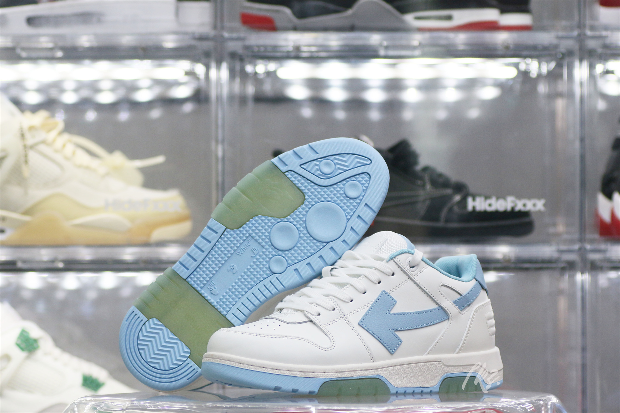 OFF-WHITE White & Blue Out Of Office Sneakers