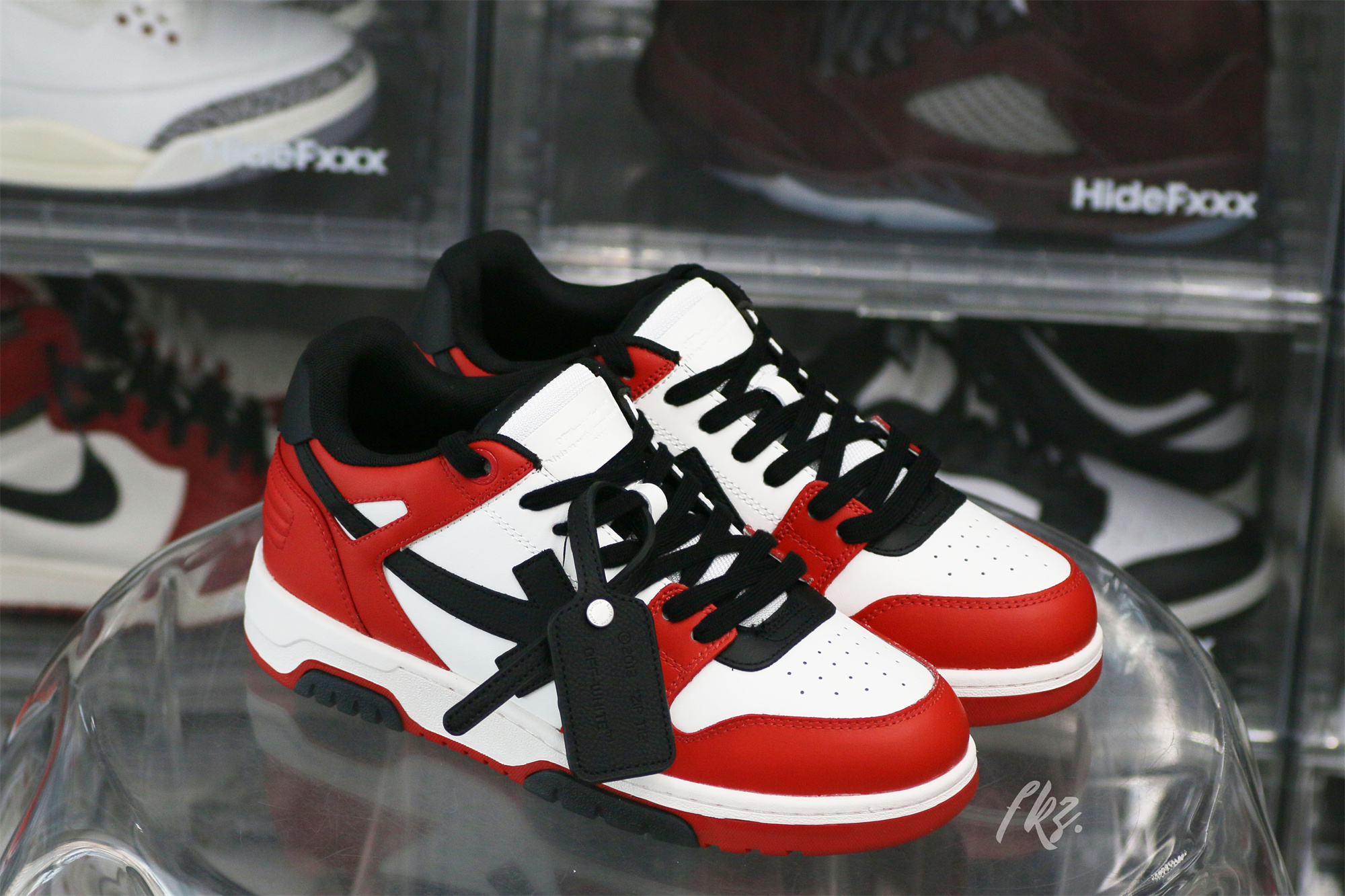 OFF-WHITE White & Black Red ‘Out Of Office’ Sneakers