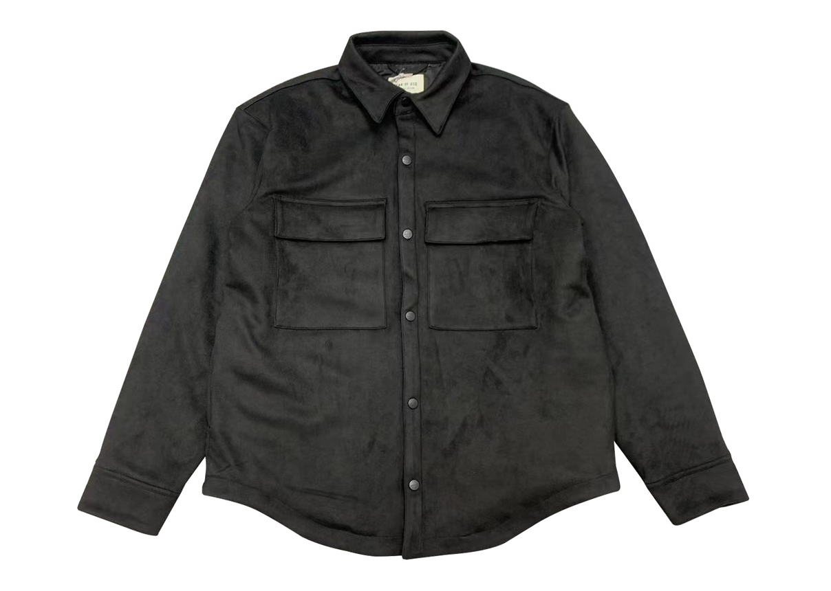 Fear of God F0G Heavyweight and Superb Black Suede Shirt Jacket