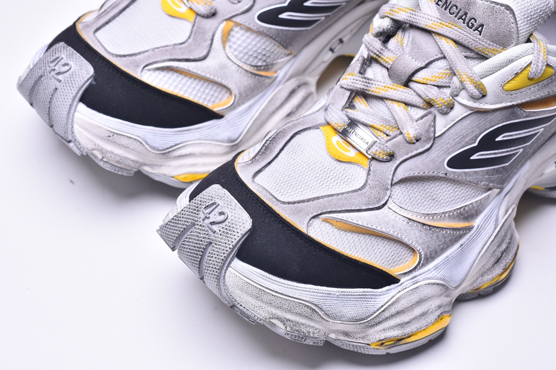 Balenciag* Cargo Sneaker Grey Black Yellow