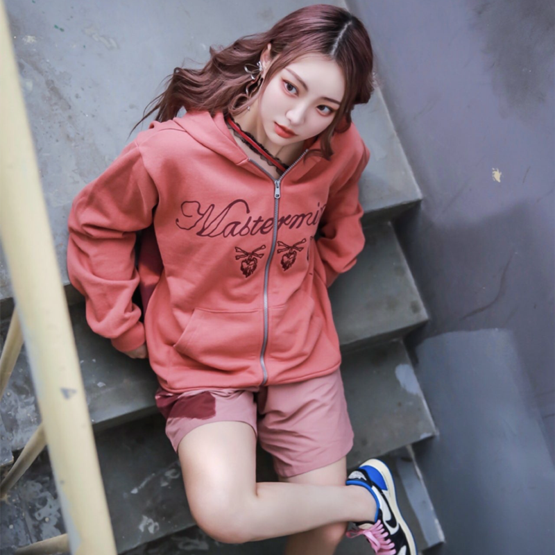 Travis Scott Cactus Jack xMMJ Skull Zip Up Mauve Hoodie