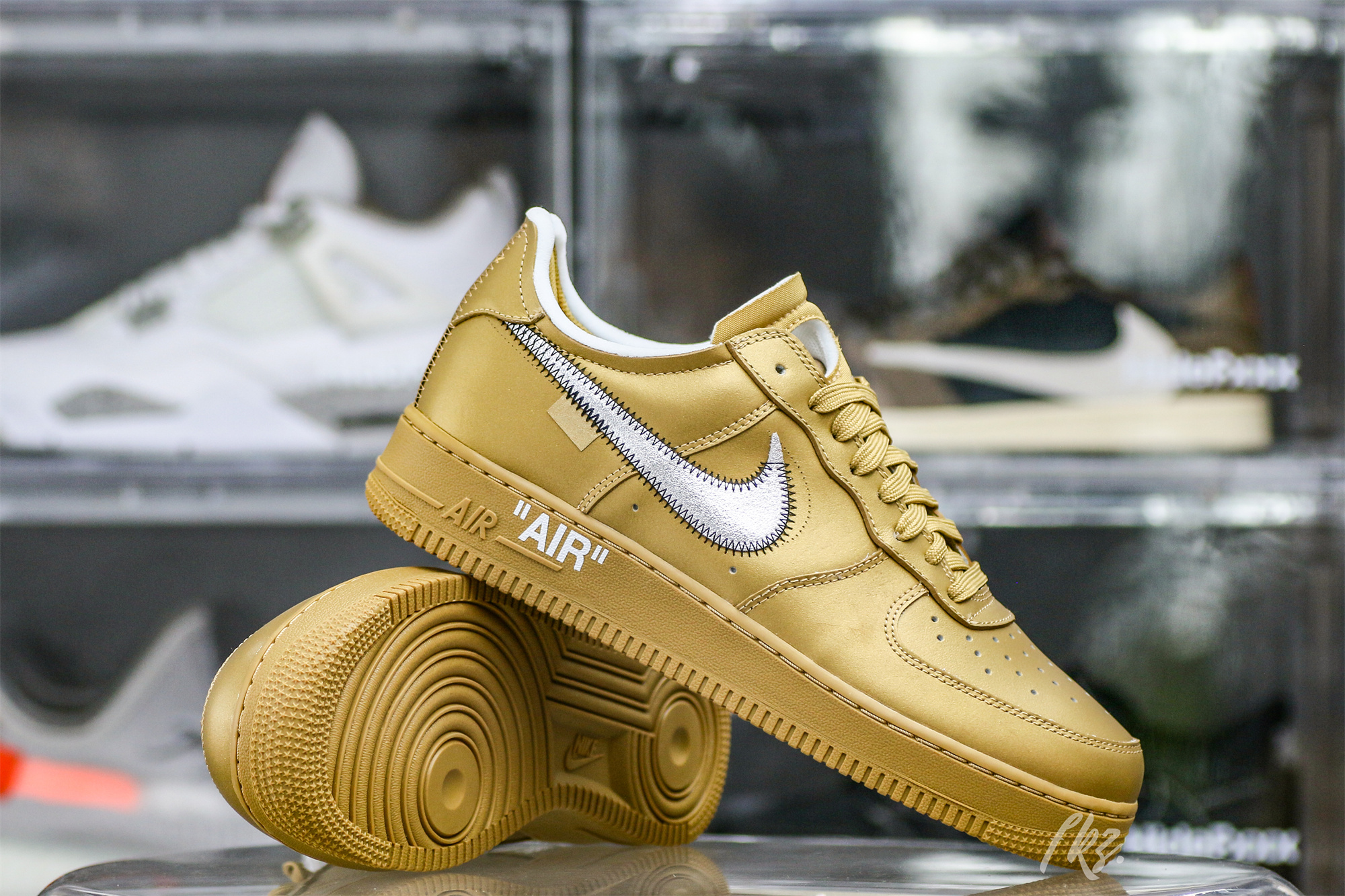 Nike Off-White Air Force 1 AF1 Gold Custom
