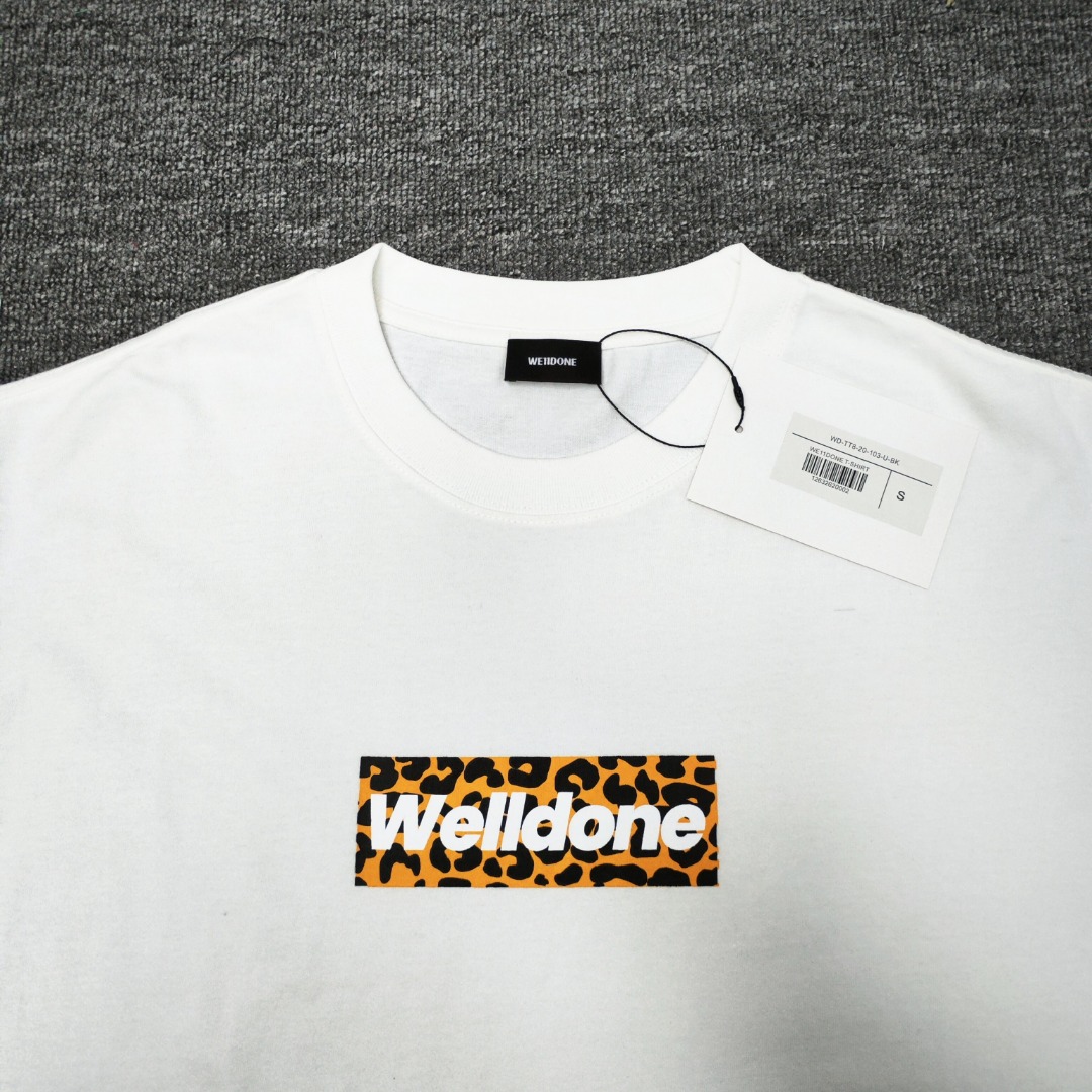 WE11D0NETRACK Leopard print Box Log T-Shirt