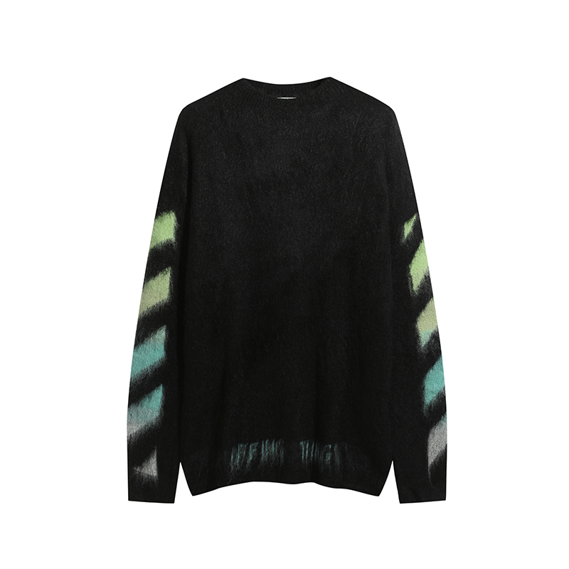 Off White black and red color-block long-sleeve sweater