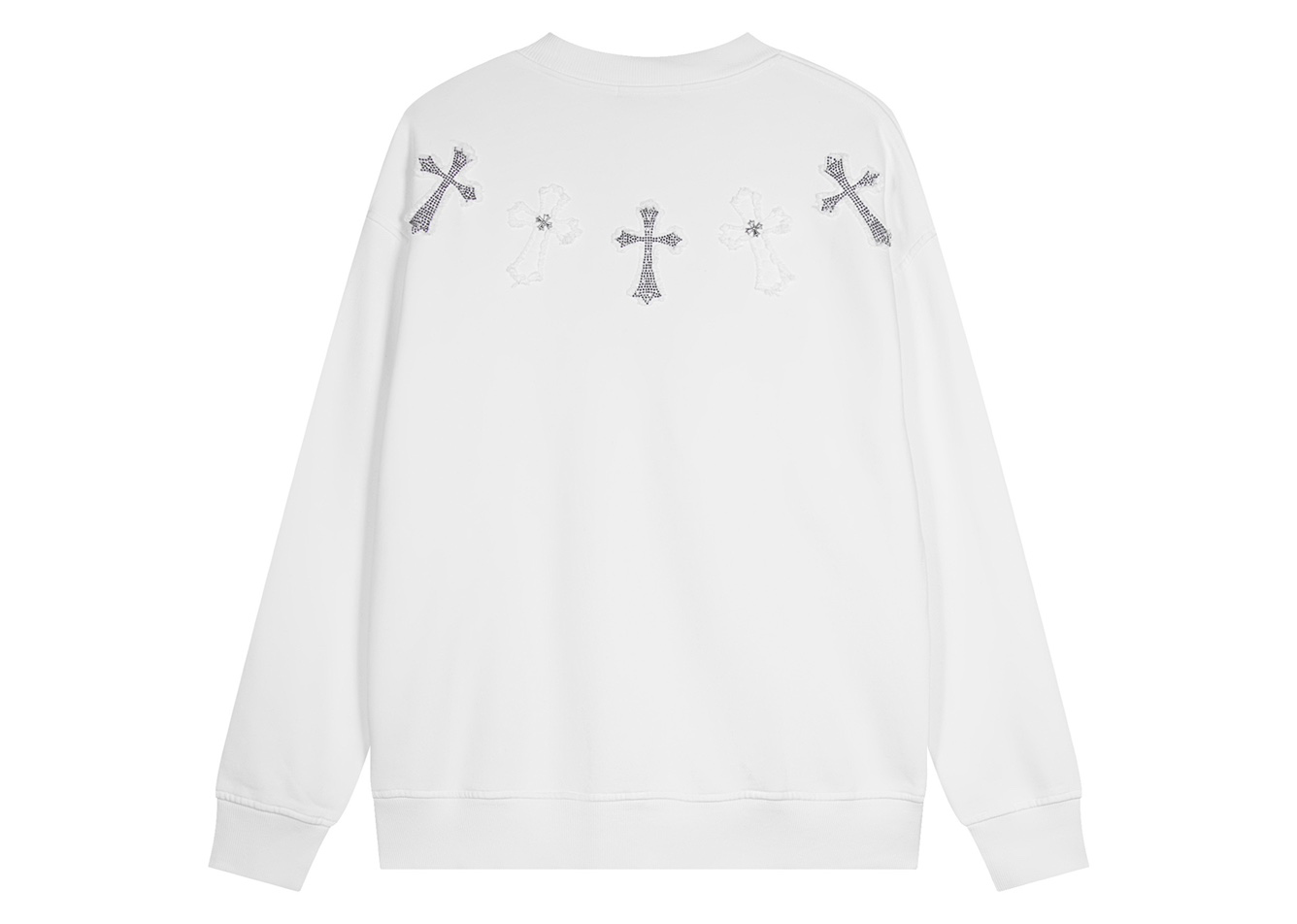 Chrome Hearts latest heavy-weight basic crewneck sweatshirt in white