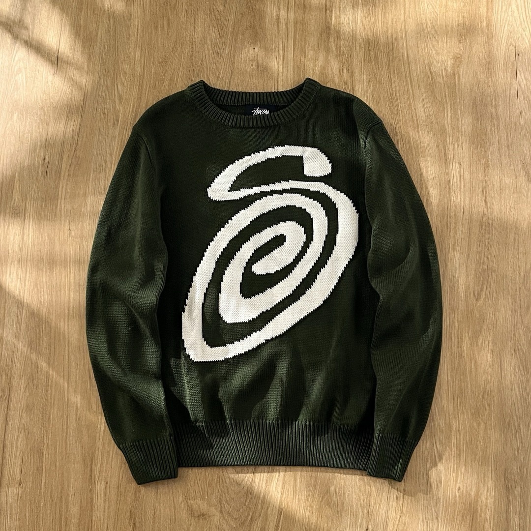 Stussy S curly mosquito coil knit sweater