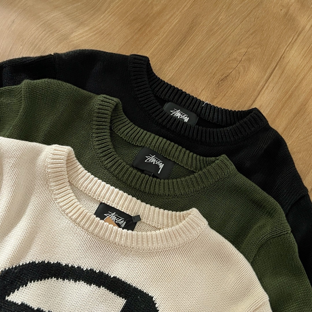 Stussy S curly mosquito coil knit sweater