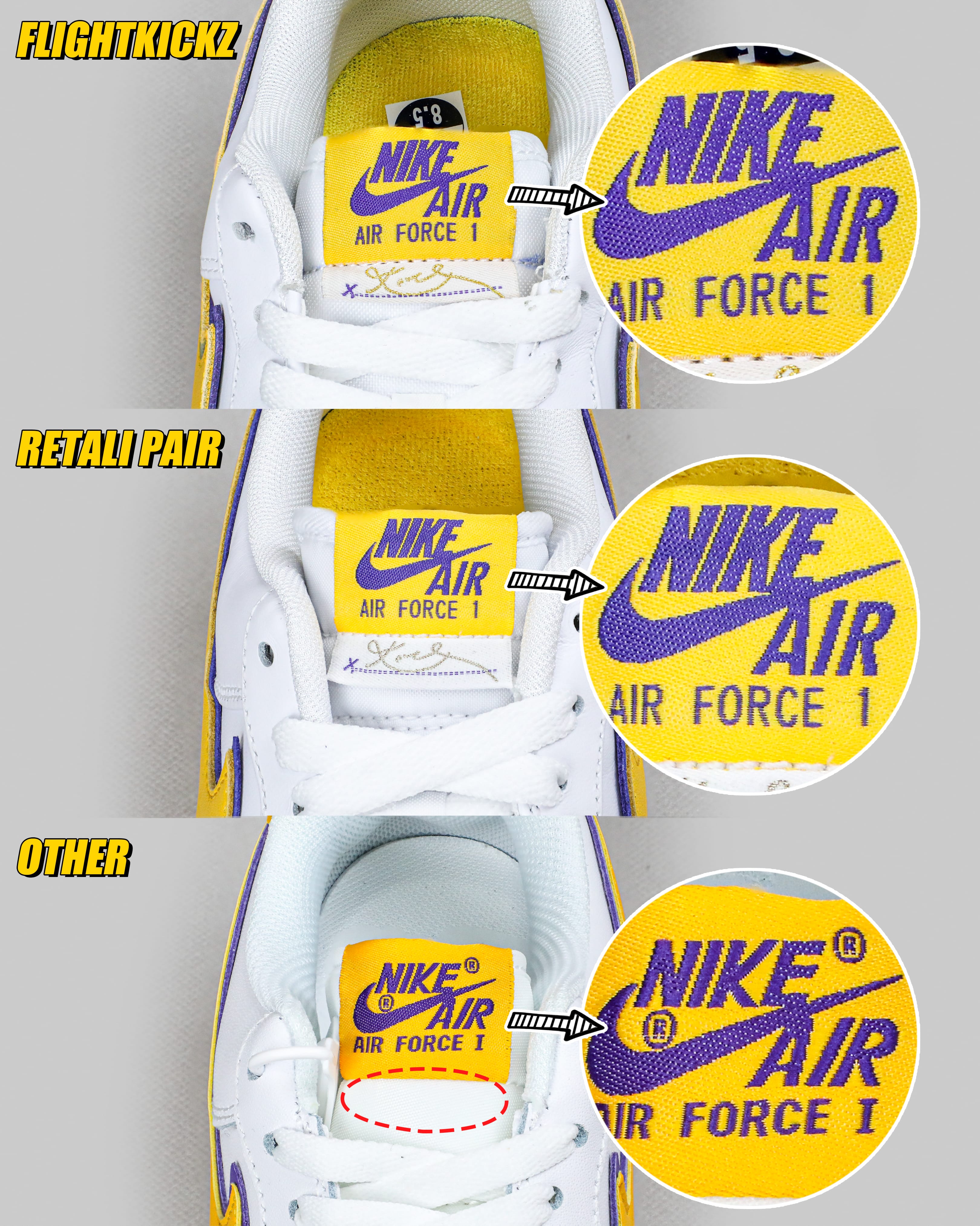 Nike Air Force 1 Low Retro QS Kobe Bryant Lakers Home（Ln5 A1）